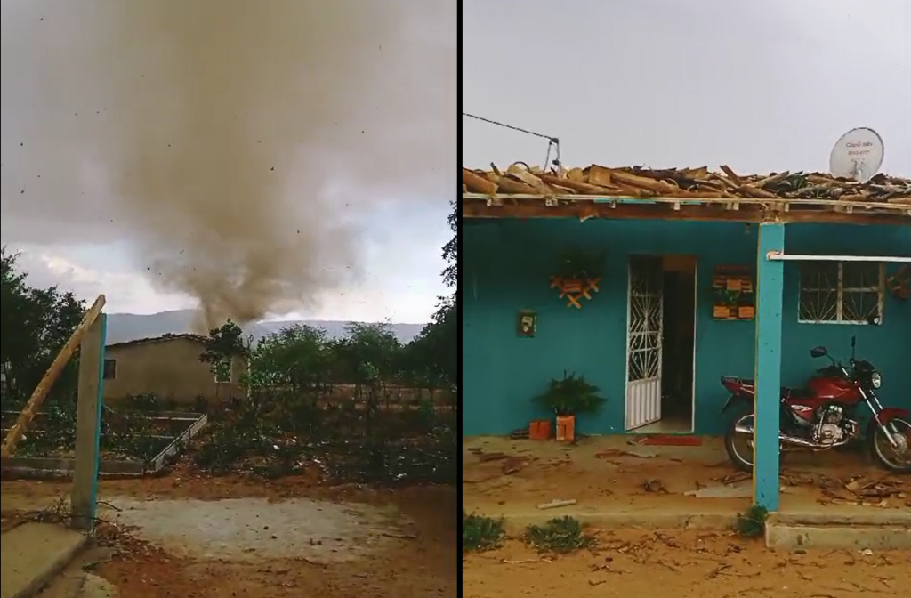 Sob alerta de chuvas intensas, Estrela de Alagoas registra "tornado"; veja vídeos