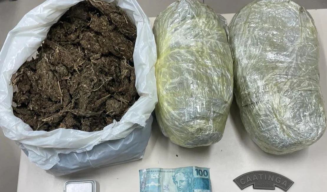 Copes apreende cerca de 3kg de maconha e prende suspeito